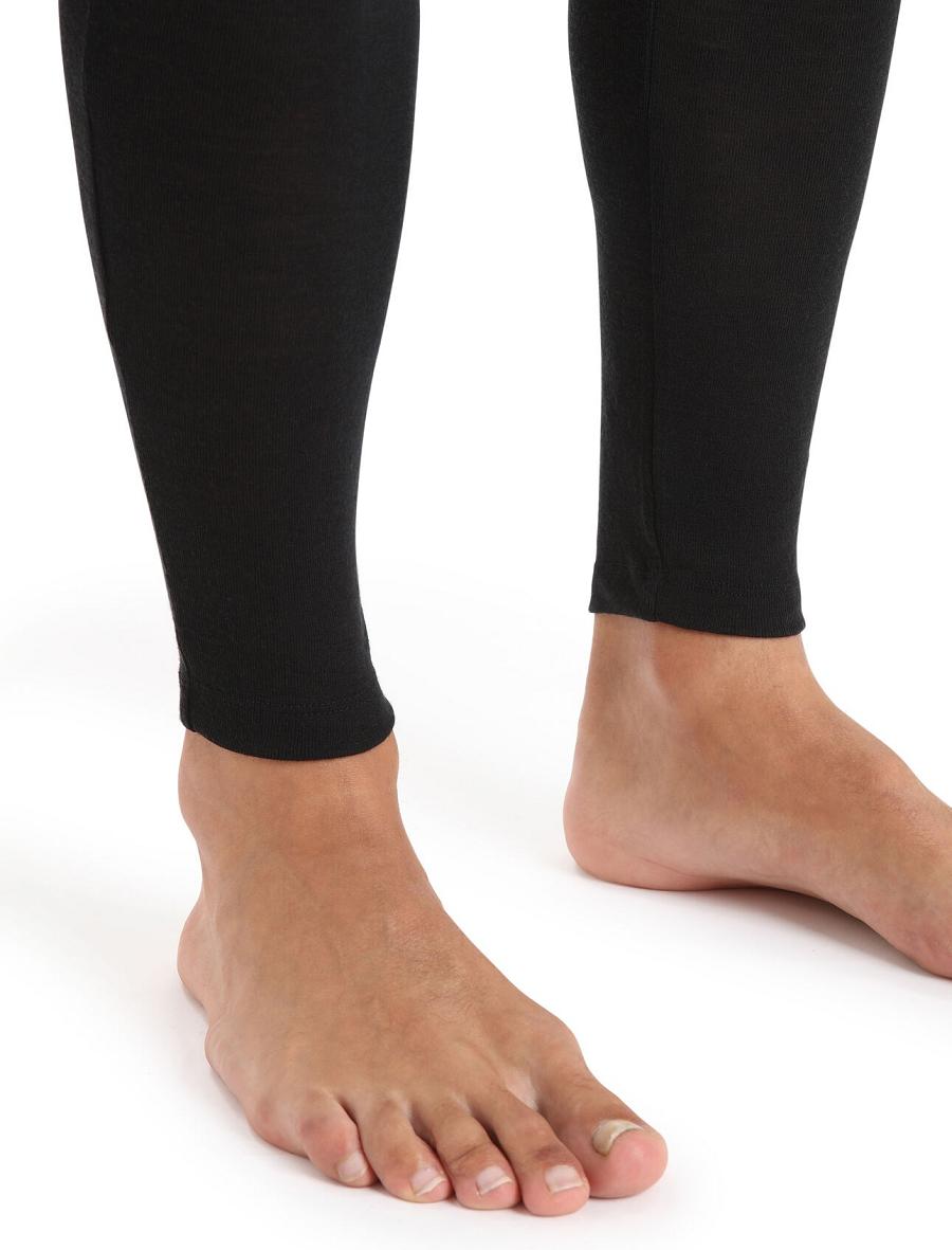 Icebreaker Merino 175 Everyday Thermal With Fly Férfi Leggings Fekete | HU 1136BEXC